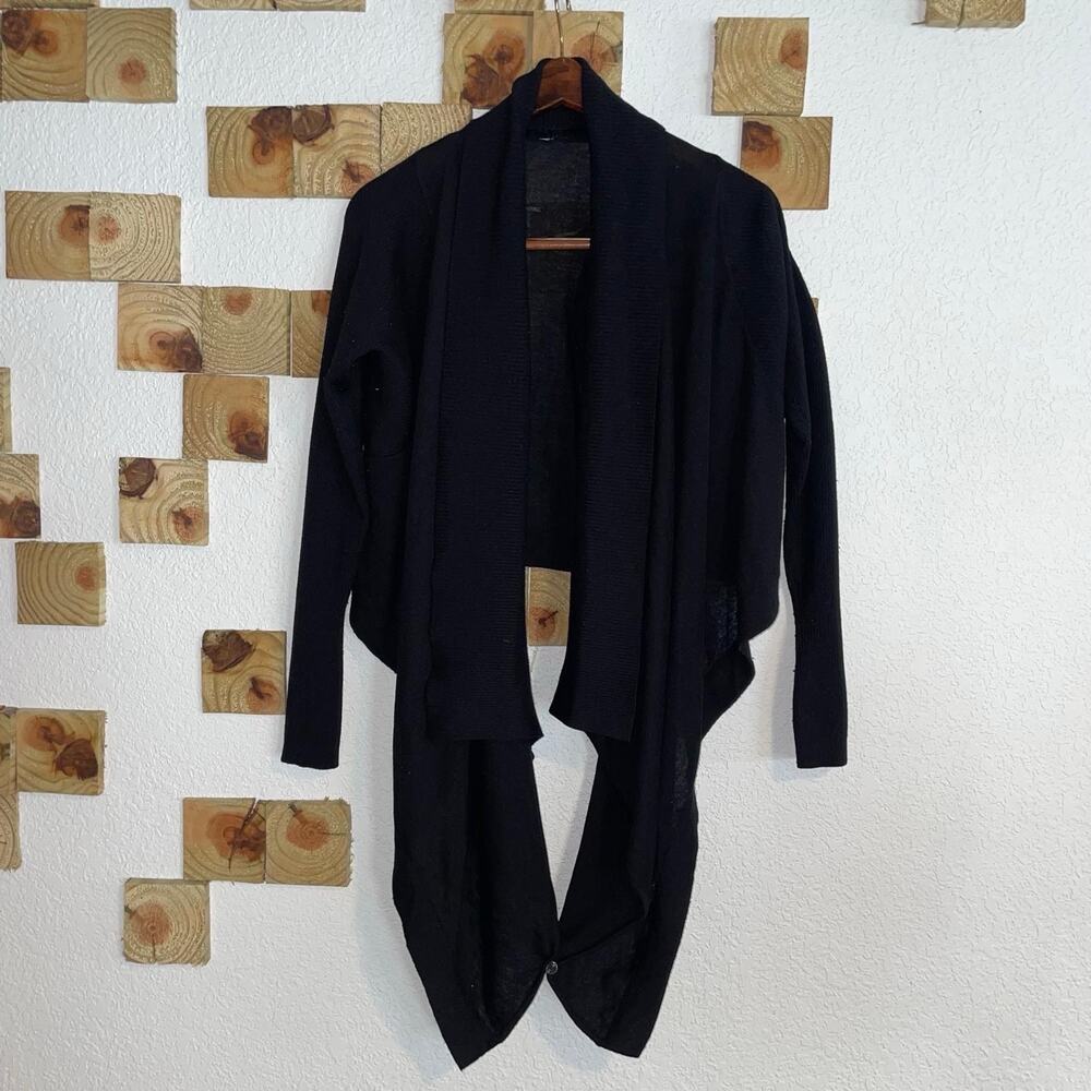 Lululemon Black Universal Wrap Draped Waterfall Open Front Cardigan Size 8 ?